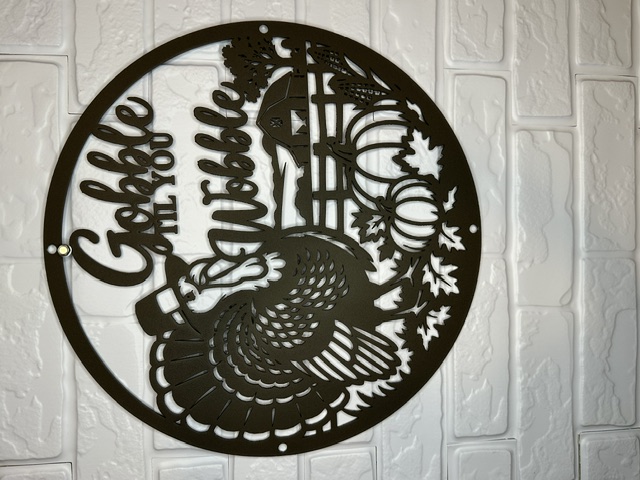 Thanksgiving turkey metal sign by White Bear Fabrication